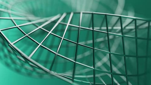 Looped 3D animation of the rotation of a geometric Mobius figure.