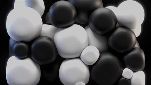Dynamic Abstract Black and White Spheres Motion Background