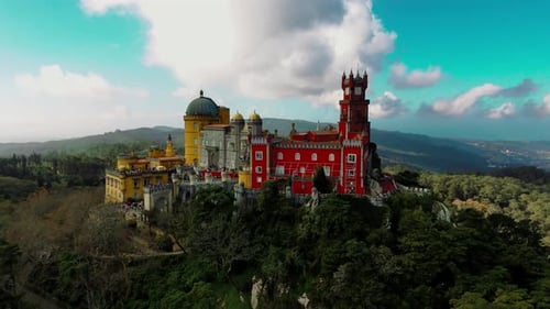 Pena Palace in Sintra Aerial View