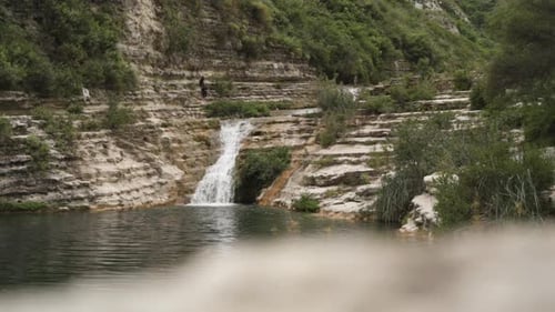 Waterfall in Nature Reserve Cavagrande in Sicily