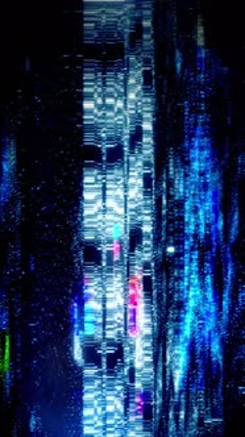 Vertical Digital Glitch Noise Distortion Effect
