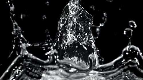 Water Splashing in High Speed on Black Background