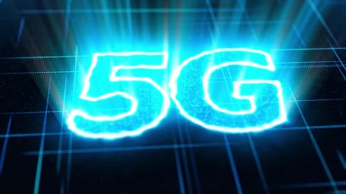 5G Network connection data symbol launching high speed online transfer