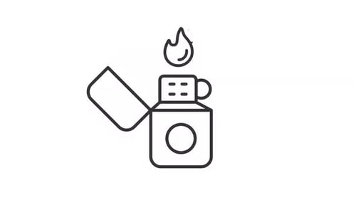 Animated thin line lighter black icon