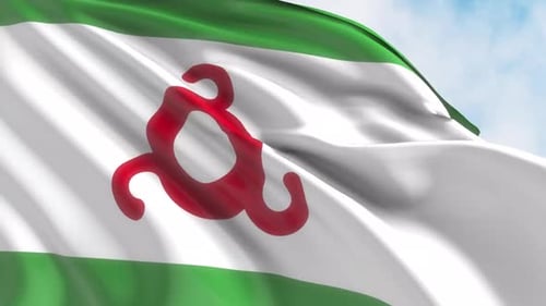 Waving Flag of Ingushetia with Realistic Cloth Simulation