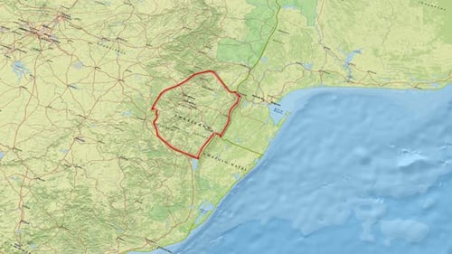 Animated Map of Swaziland with Zoom and Highlighted Borders