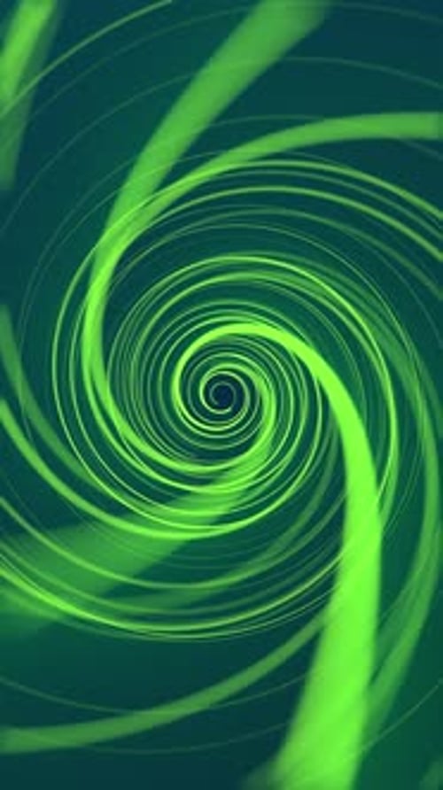Vertical Video - Green Neon Spiral Abstract Background