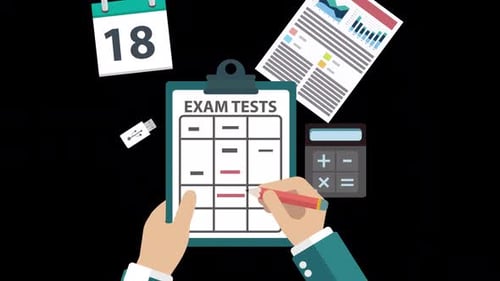 Animated Illustration of Hand Taking Exam Tests