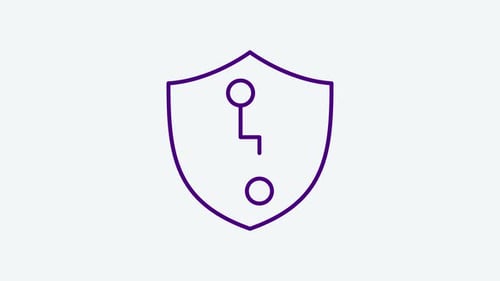 Animated Flat Design Security Shield Icon Loop