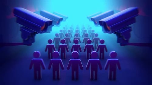 Menschen und CCTV-Kameras