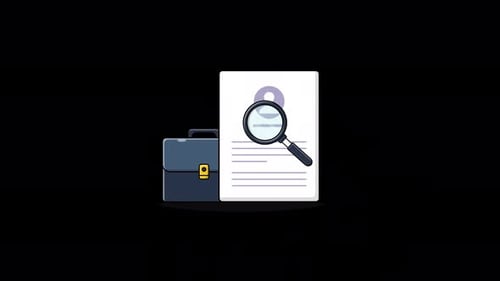 Animated Job Resume with Bag. Human Resource Concept Concept Video - Transparent