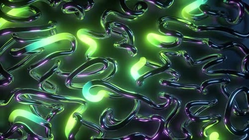 Neon glowing tubes dynamically intertwined with chrome