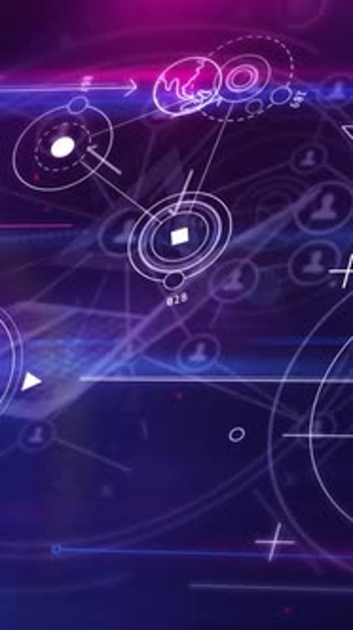 Animated Futuristic Technology Network Data Background Loop