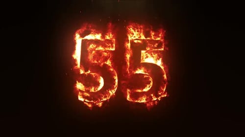 Burning Fire Numbers Reveal Animation