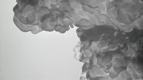 Abstract Footage of Gray Ink Cloud Plume