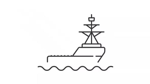 Aircraft Carrier and Jet Takeoff Line Animation