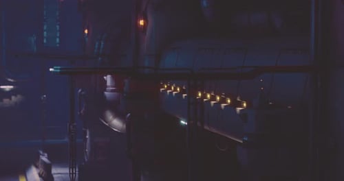 Dark Futuristic Industrial Interior Flythrough
