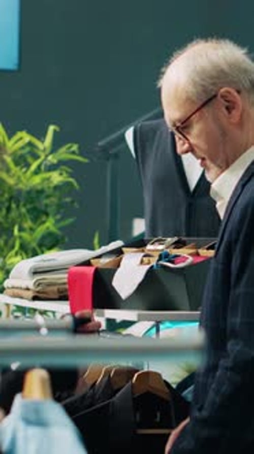 Clothing Store Customer Assisted by Retail Worker