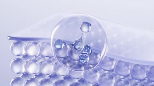 3D Transparent Molecule Movement on Cellular Surface Animation