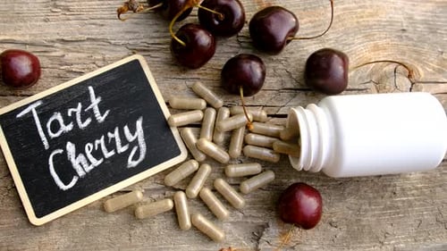 Cherry Extract in Supplements Selective Focus