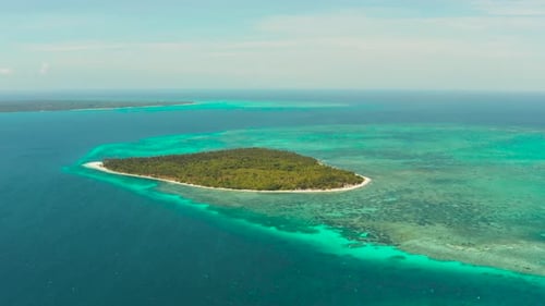 Seascape with Island and and Tropical Lagoons