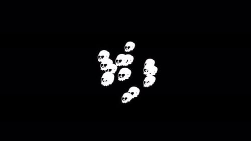 Skull Explosion Element Video on Transparent Background, Alpha Channel