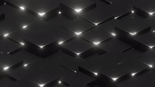 Black Abstract Glossed Cubes Background VJ Loop in 4K