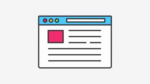 Flat Design Web Browser Content Reveal Animation