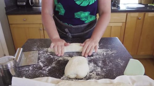 Baking Sourdough French Baguettes Bread in Residential Kitchen