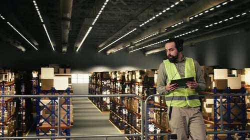 Employee Working As a Call Center Agent Within Distribution Center