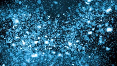 Abstract Blue Flowing Particles Motion Background