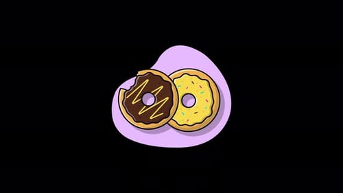 Donuts Logo Concept Animation Video - Transparent