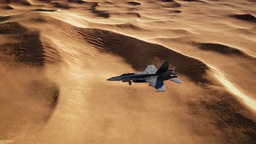 American Military Plane Over the Desert