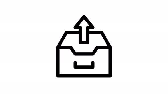 outbox line icon animation, Elements Motion Graphics ft. outbox ...