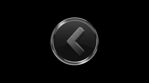 Flèche noire en direction de la gauche, boucle animée Alpha