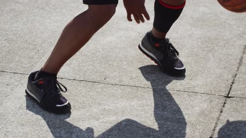 One on One Street Basketball; Dribbling Feet and Shadow Action