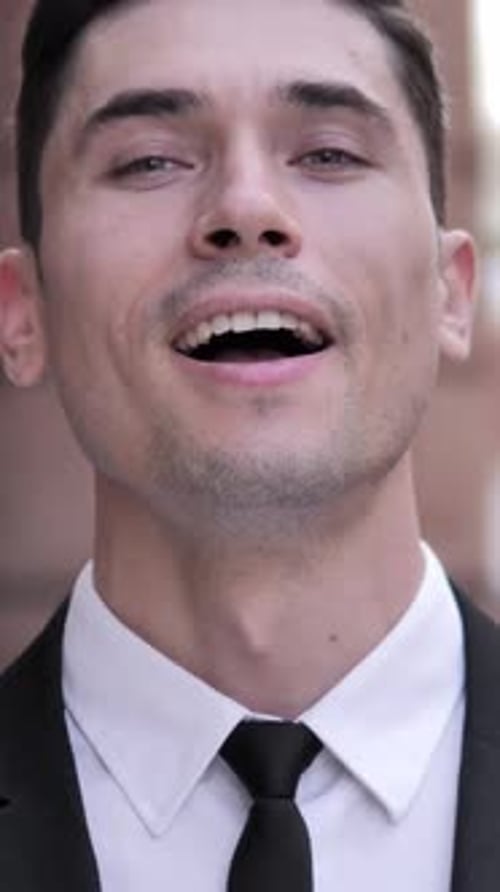 Smiling Young Man in Suit Portrait Style Video