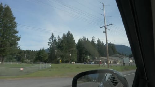 Road Trip Hwy12 driving fast and slow, exits, businesses homes fields animals signs light shadows tw