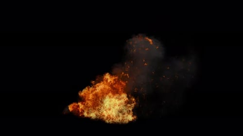 Realistic Fire Burst and Explosion VFX Element