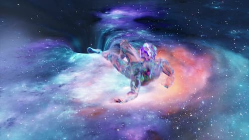 The Cosmic Vortex Sucks in the Glass Man Danger Galaxy Milky Way The Surface of the Starry Sky 3d