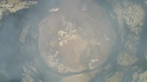 Mountain Landscape with an Active Volcano