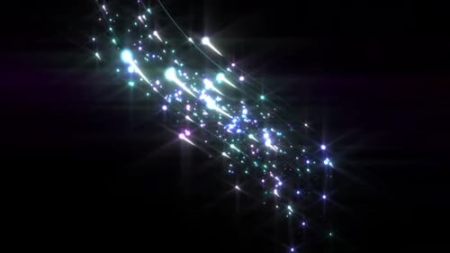 Abstract Sparkling Light Trails Flow Animated Background