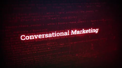 Konversationsmarketing auf digitalem Bildschirm Botschaft auf Computerbildschirmen V01