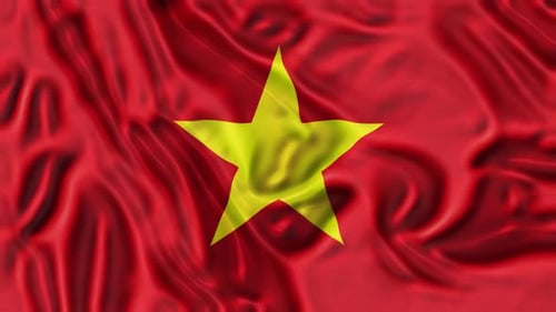 Waving Flag of Vietnam Realistic Animation Loop