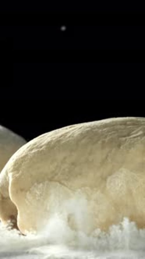 The Dough Falls on the Table Filmed on a Highspeed Camera at 1000 Fps
