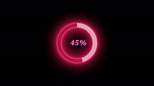 Red Neon Circle Waiting Loading Animated