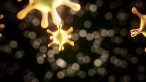 Animated Abstract Glowing Microscopic Cells Background