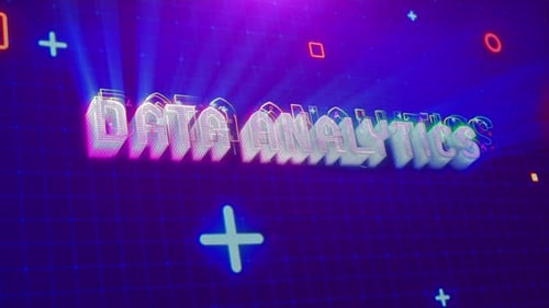 Data Analytics Neon Glitch Text Reveal Title