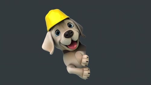 Fun 3D cartoon white Labrador retriever (with alpha channel included)