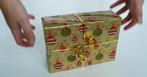 Christmas Gift With Ornament Wrapping Paper